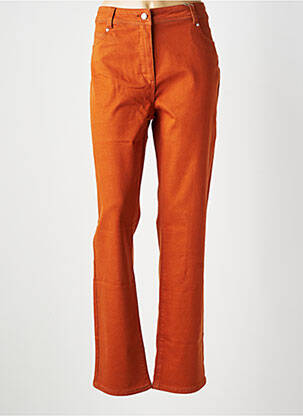 Pantalon droit fermeture zippée sous rabat boutonné taille normale orange DIANE LAURY femme