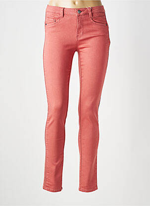 Pantalon slim tissage popeline taille normale rose C'EST BEAU LA VIE femme