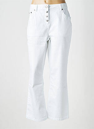 Pantalon droit stretch taille normale blanc ZHENZI femme