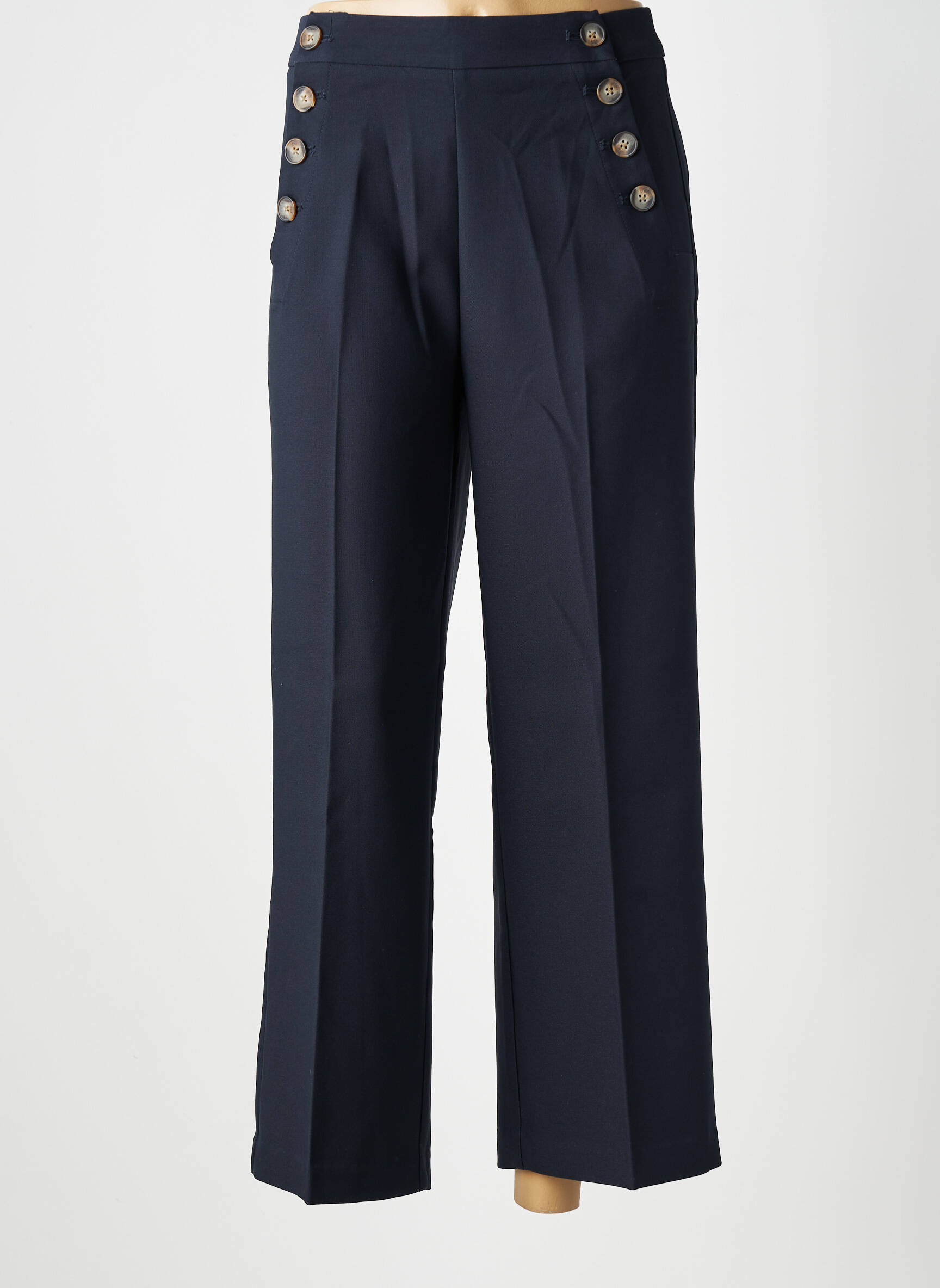 Pantalon 7/8 stretch taille normale bleu C'EST BEAU LA VIE femme