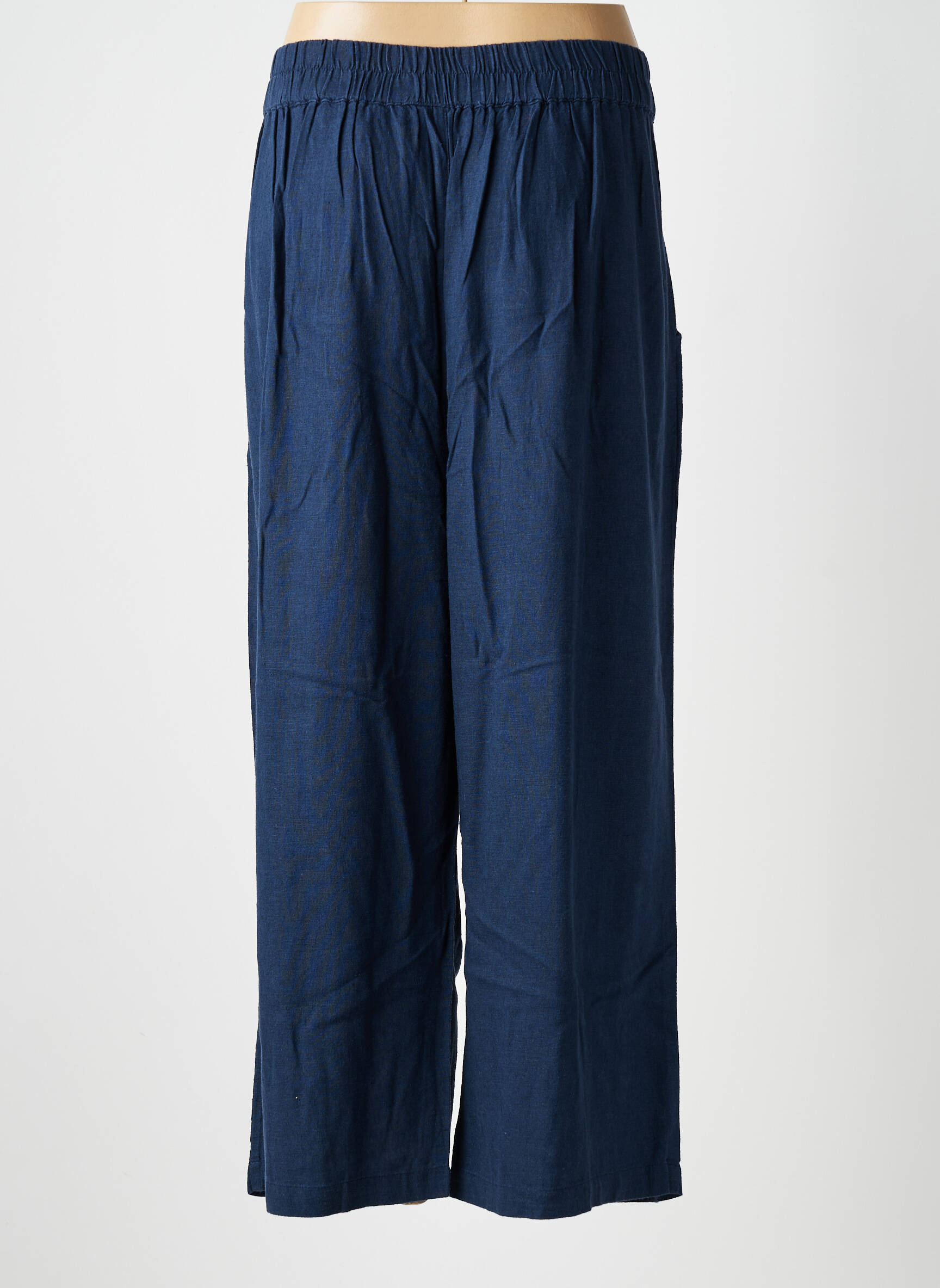 Pantalon large poches taille normale bleu LILY & ME femme