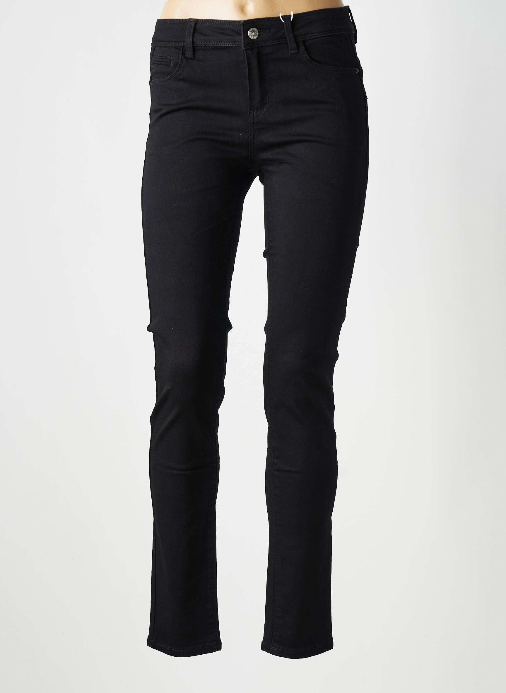 Jeans coupe slim stretch taille normale noir C'EST BEAU LA VIE femme