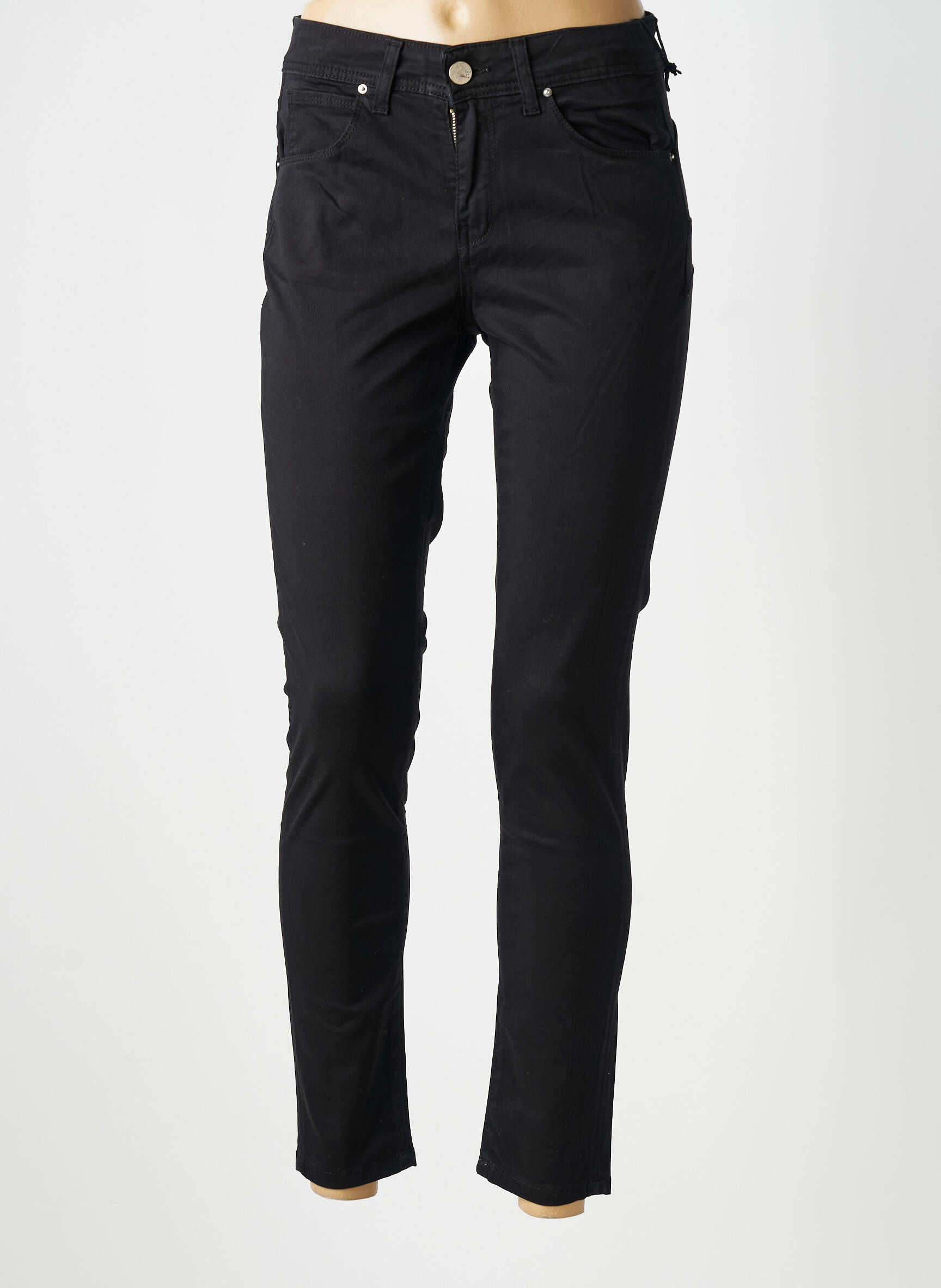 Pantalon slim tissage popeline taille normale noir NOIR'N'BLEU femme