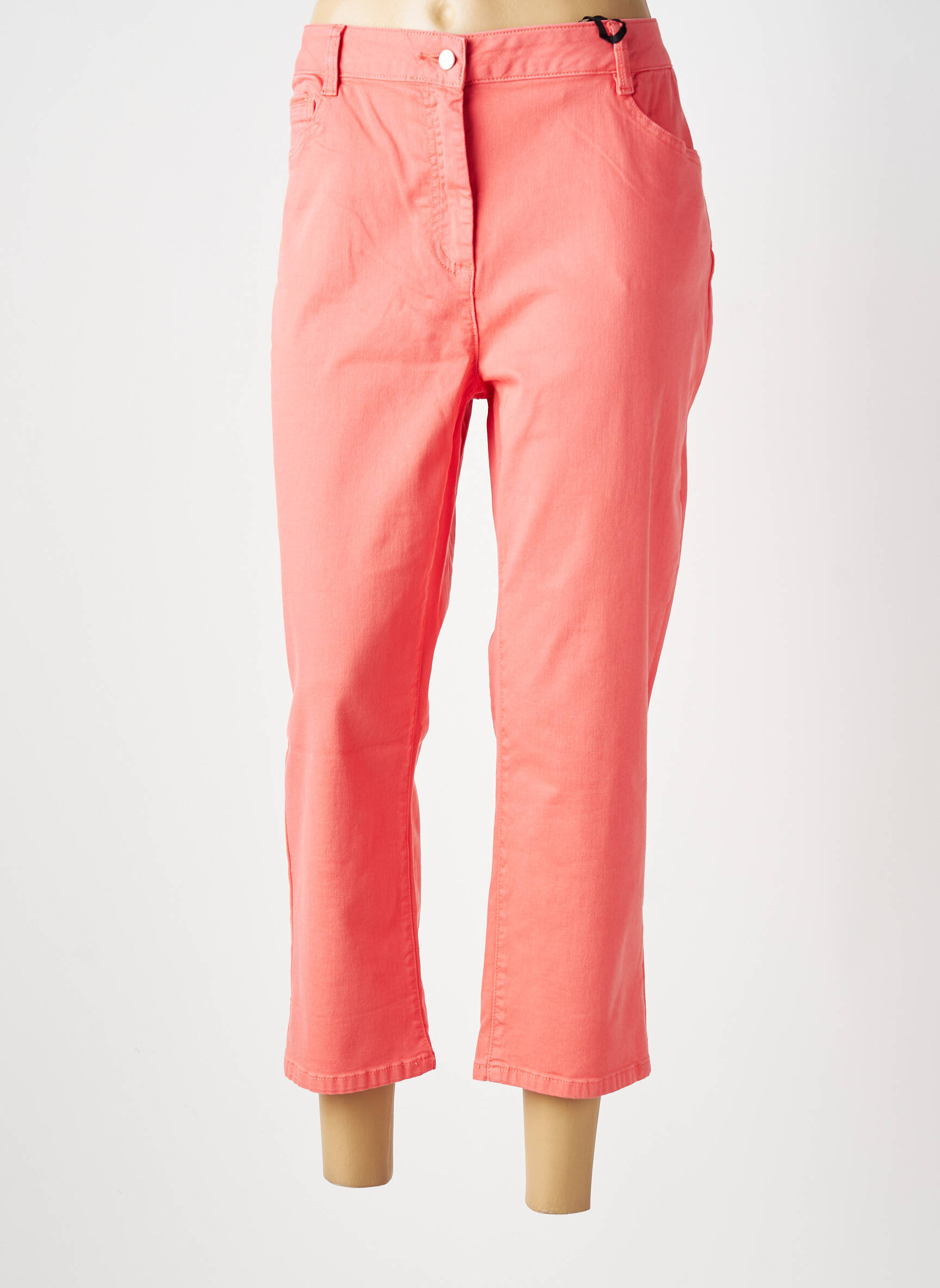 Pantacourt coupe droite taille normale orange JULIE GUERLANDE femme