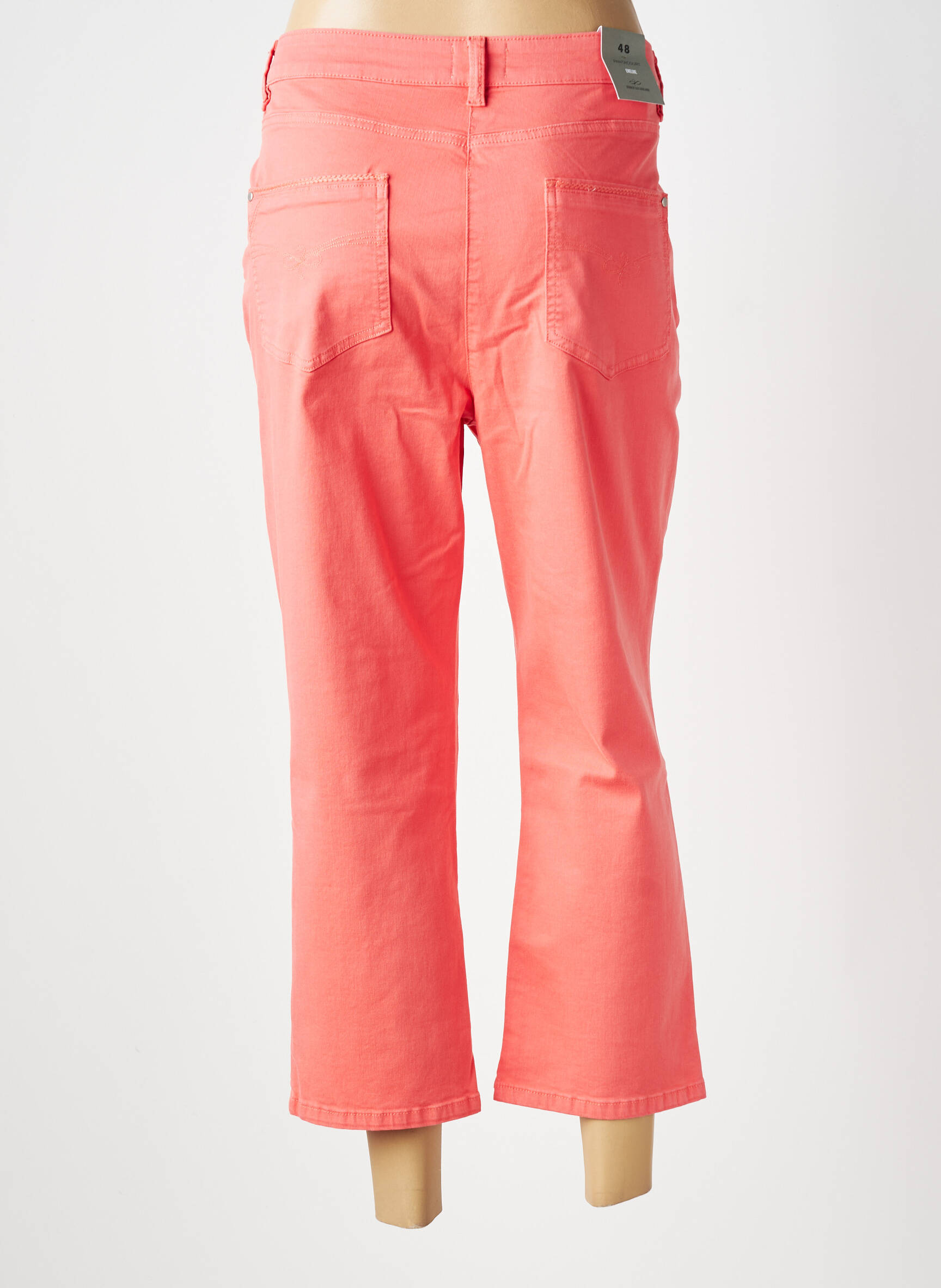 Pantacourt coupe droite taille normale orange JULIE GUERLANDE femme
