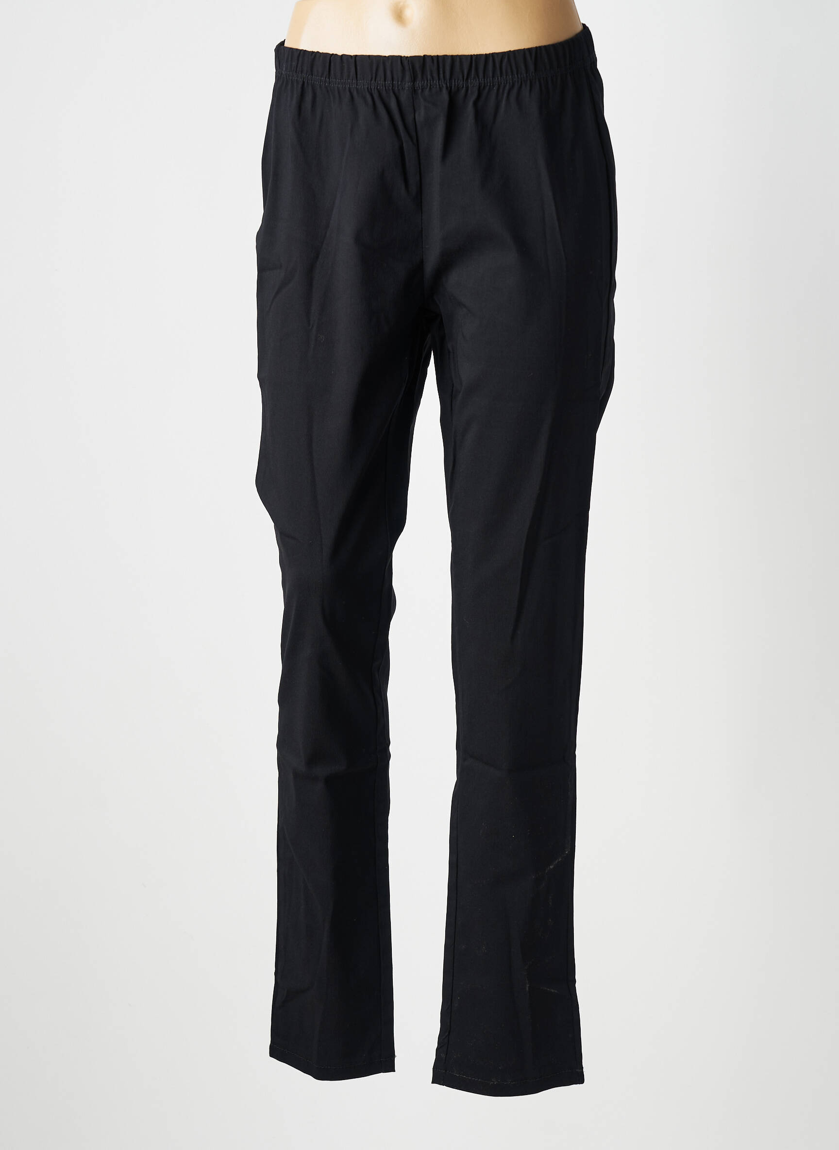 Pantalon droit stretch taille normale noir ZHENZI femme