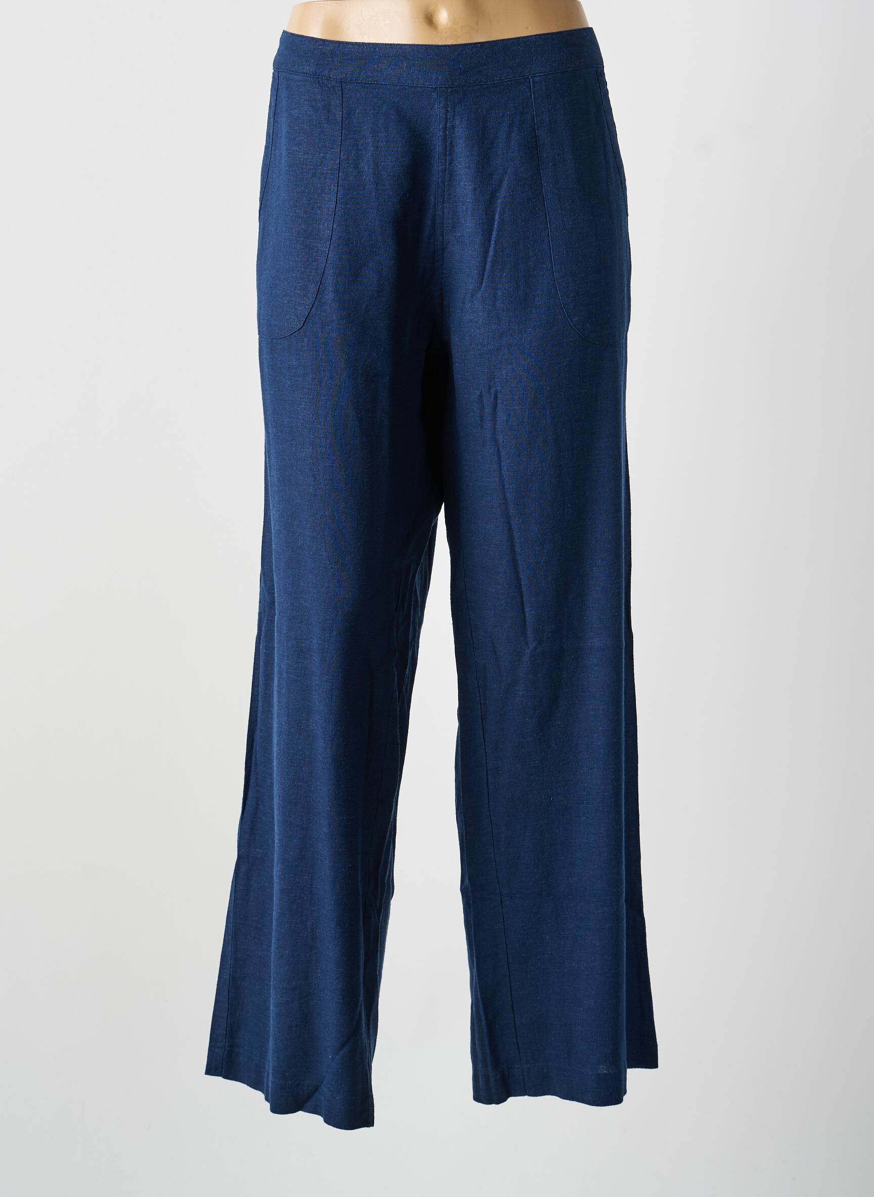 Pantalon large poches taille normale bleu LILY & ME femme