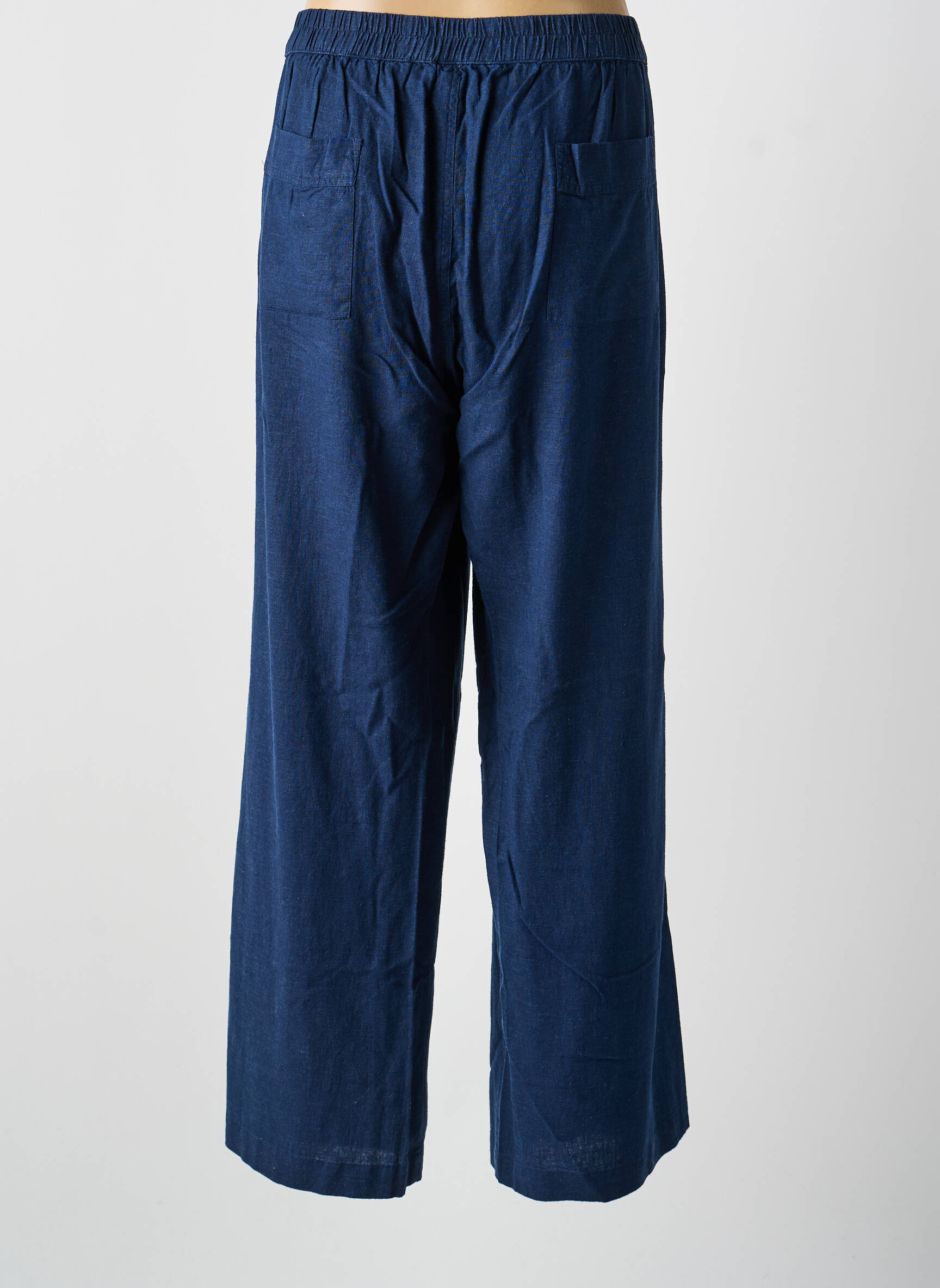 Pantalon large poches taille normale bleu LILY & ME femme
