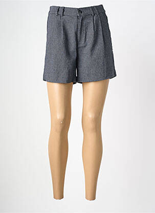 Short fermeture zippée sous rabat boutonné bleu ONLY femme