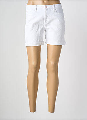 Short tissage denim taille haute blanc TIFFOSI femme