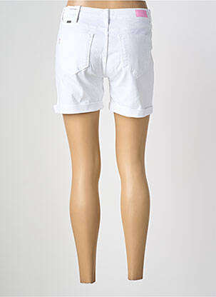 Short tissage denim taille haute blanc TIFFOSI femme