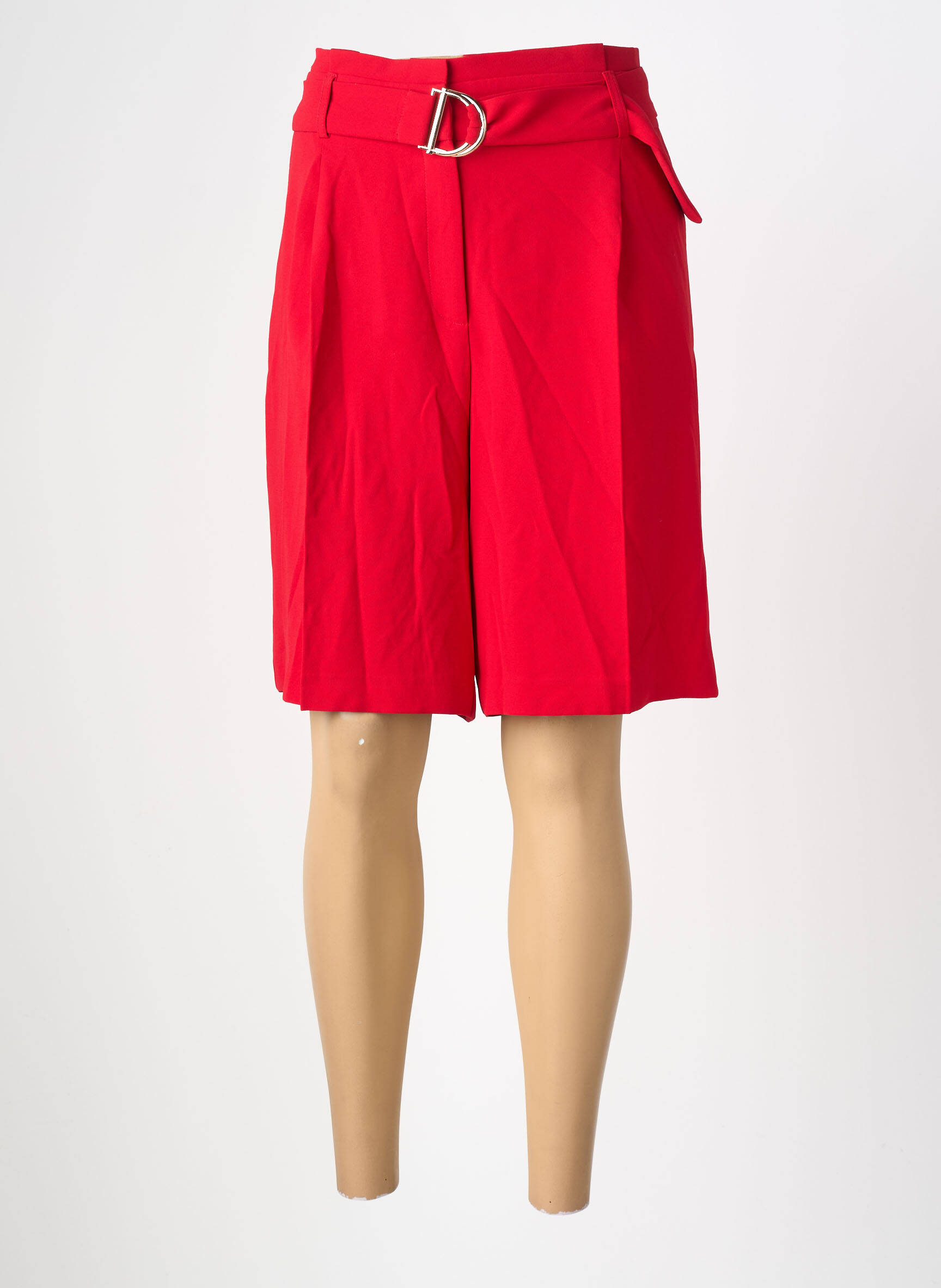Bermuda taille haute taille haute rouge MORGAN femme