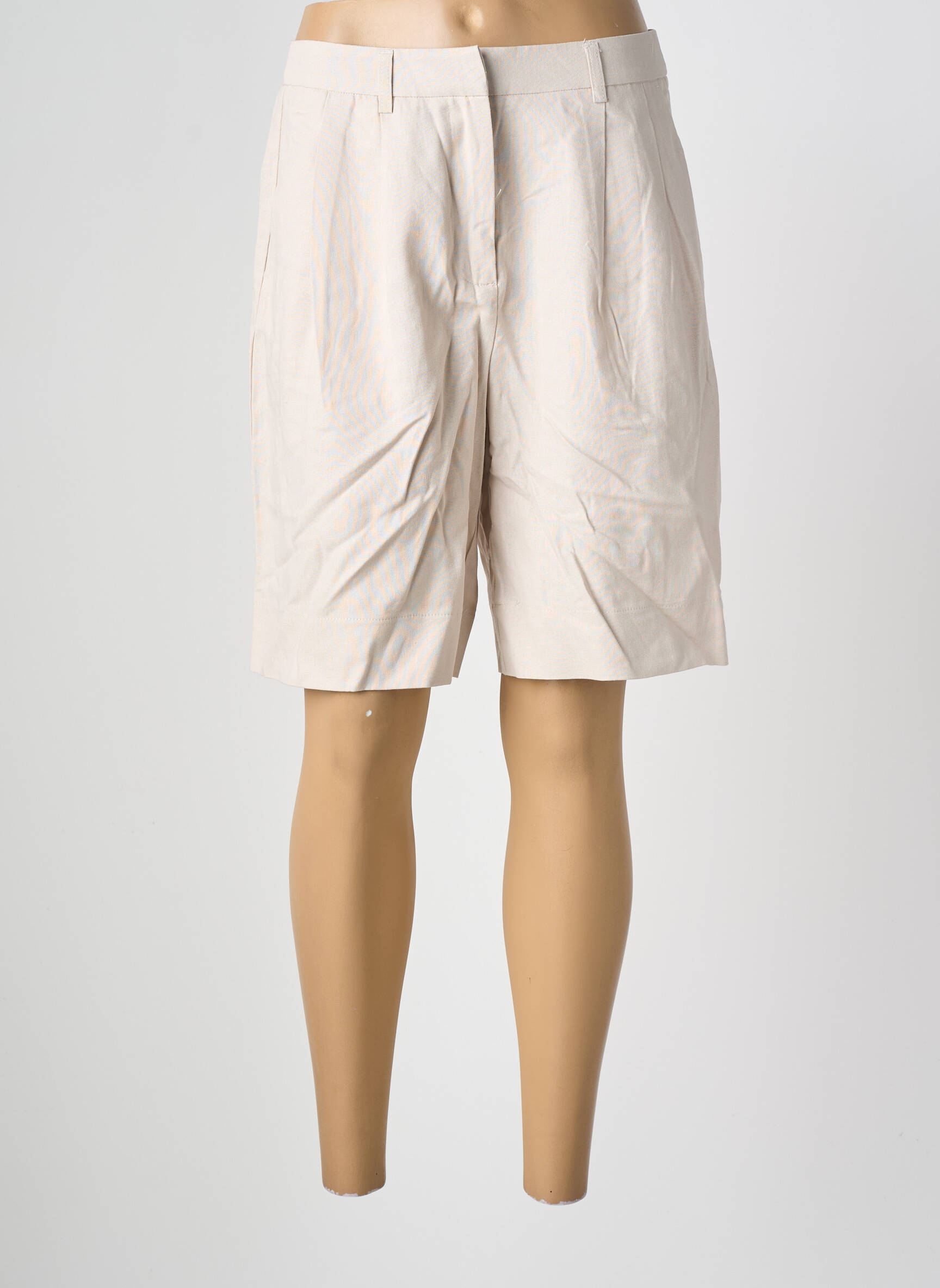 Bermuda taille haute taille haute beige PIECES femme