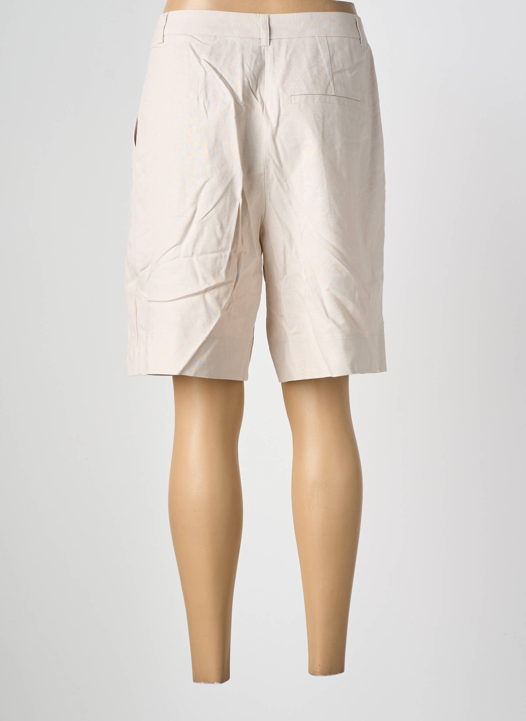 Bermuda taille haute taille haute beige PIECES femme