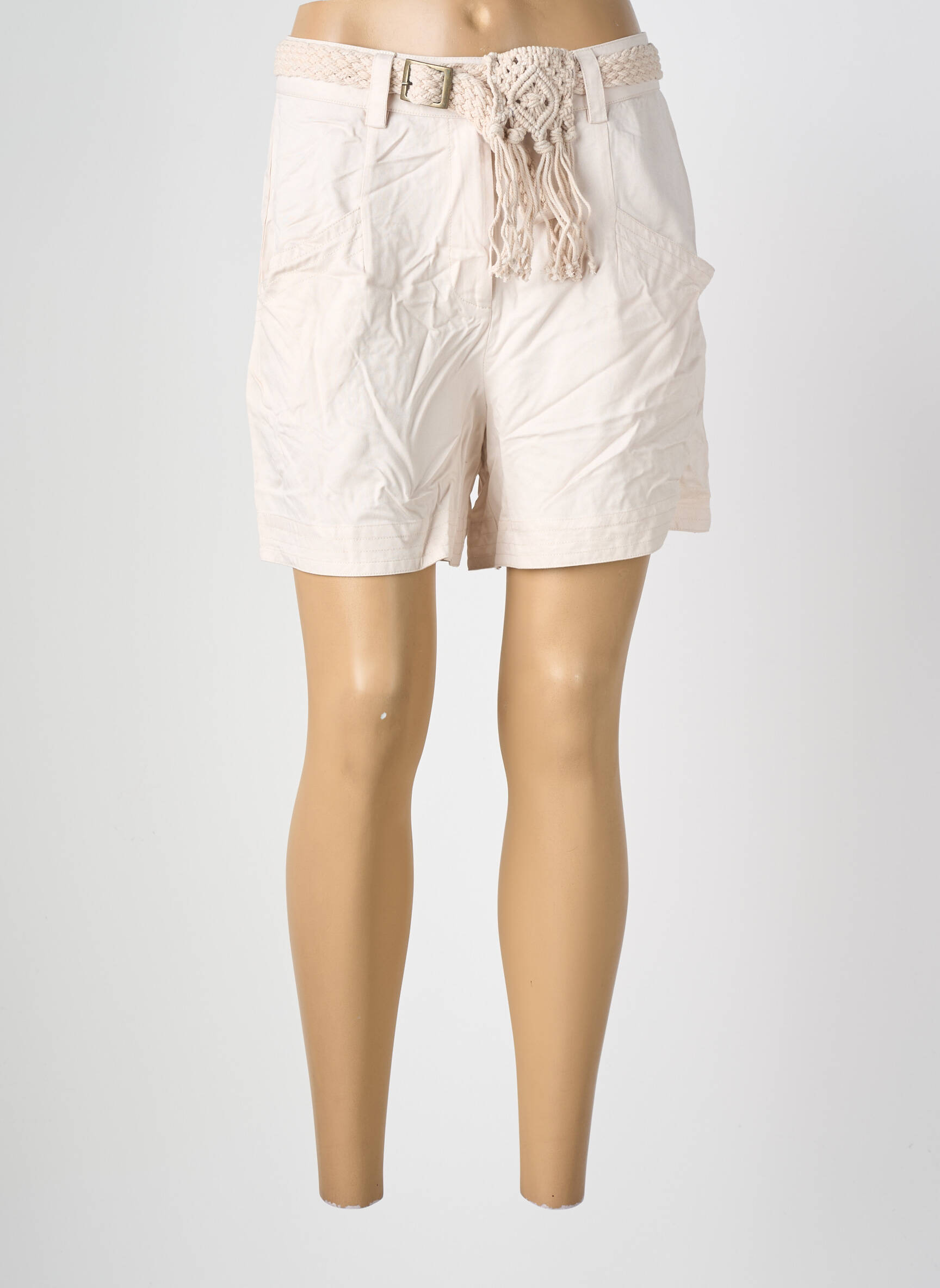 Short taille à pinces taille normale beige TIFFOSI femme