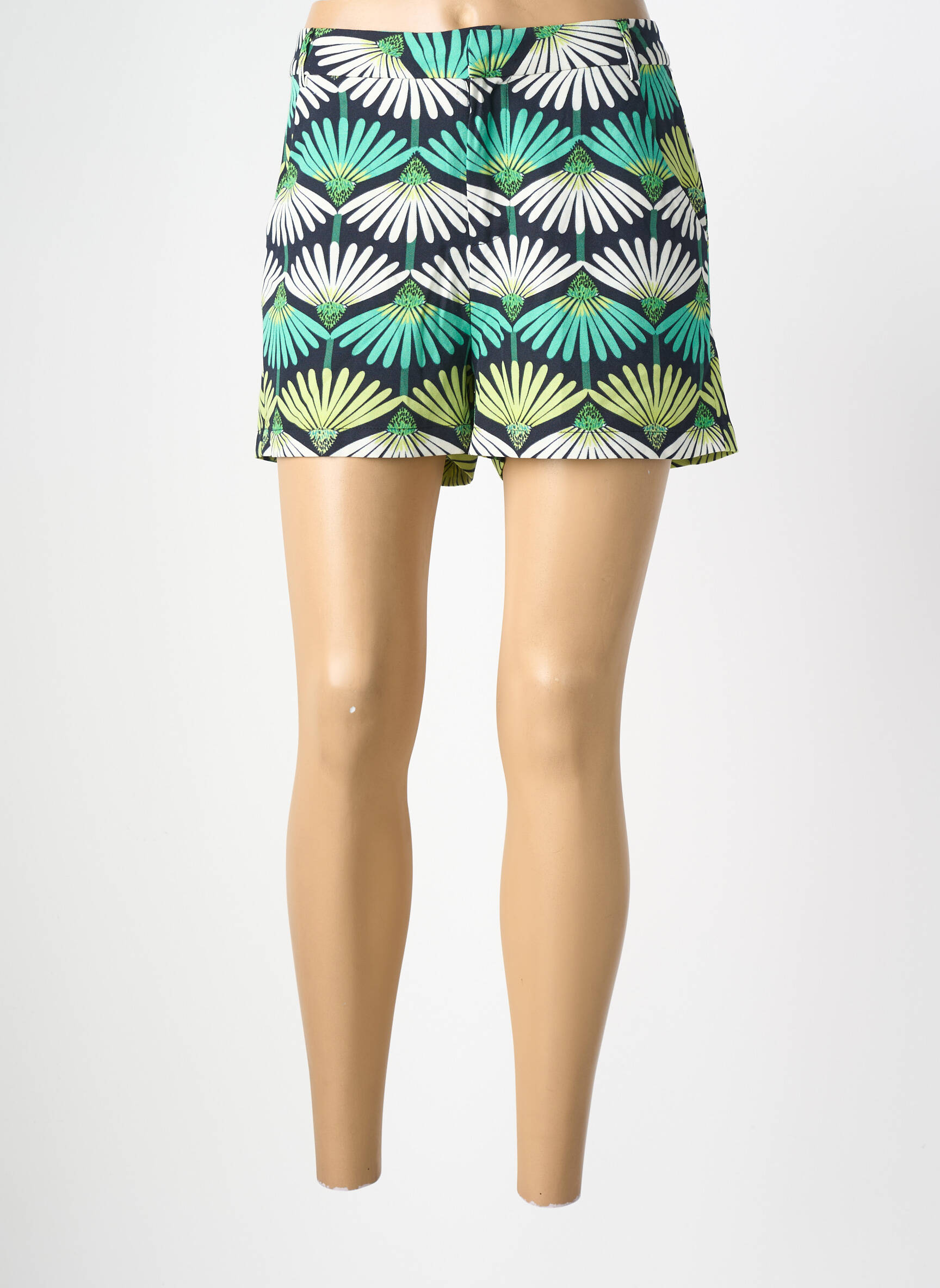 Short fermeture zippée sous rabat avec crochet taille normale vert MOLLY BRACKEN femme