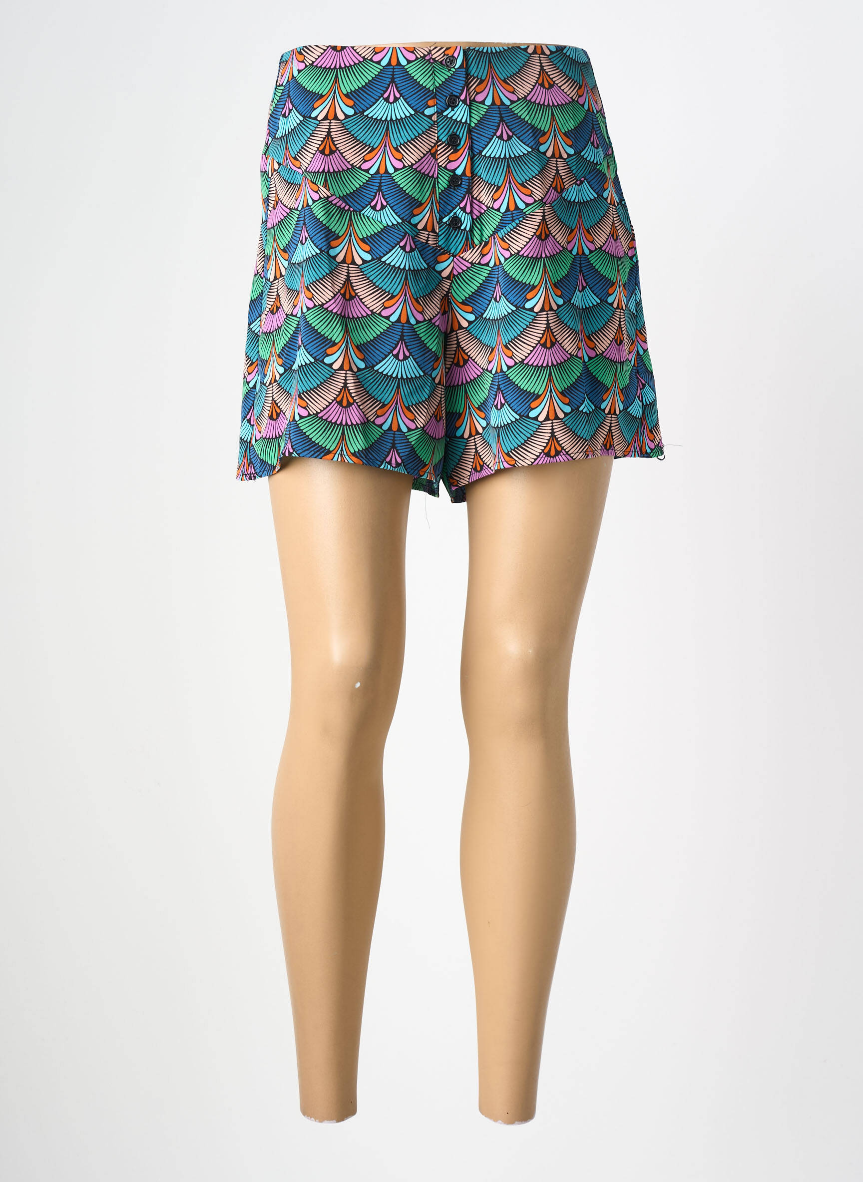 Short taille à pinces taille haute bleu MOLLY BRACKEN femme