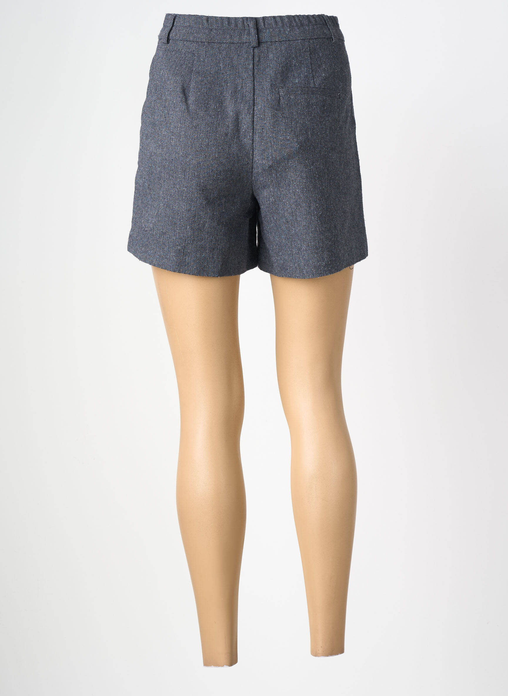 Short fermeture zippée sous rabat boutonné bleu ONLY femme