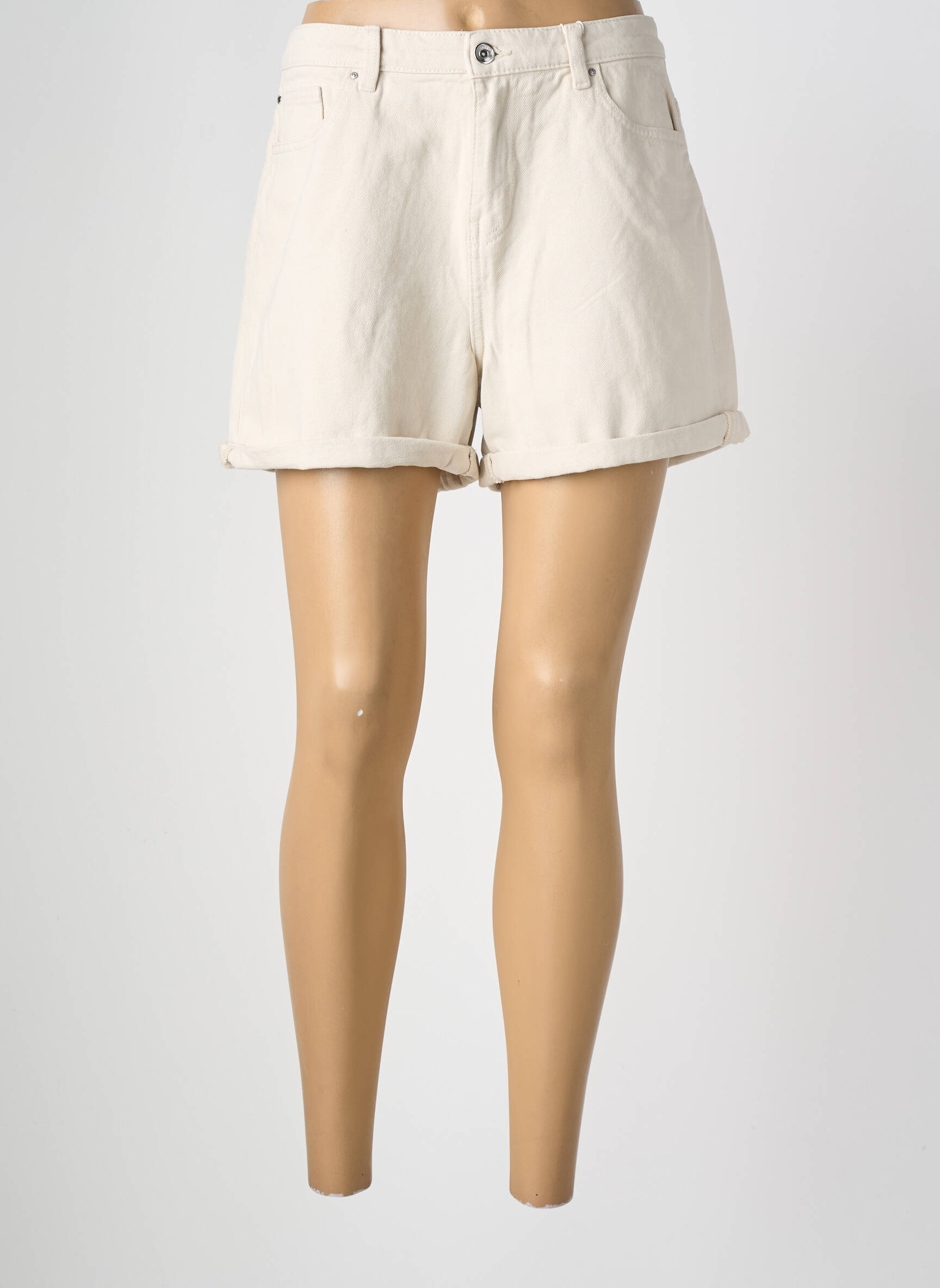 Short tissage denim taille normale beige ONLY femme
