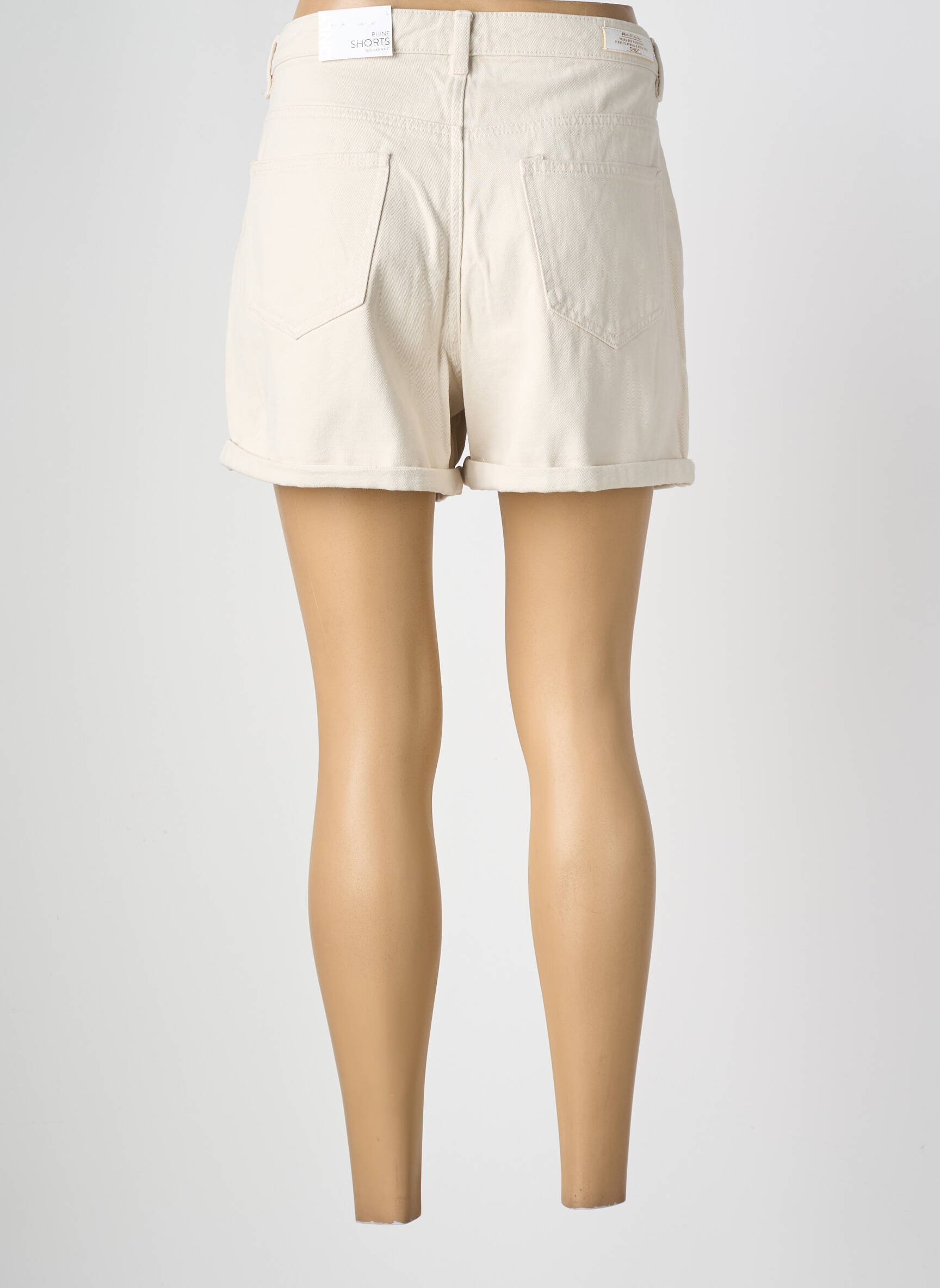 Short tissage denim taille normale beige ONLY femme