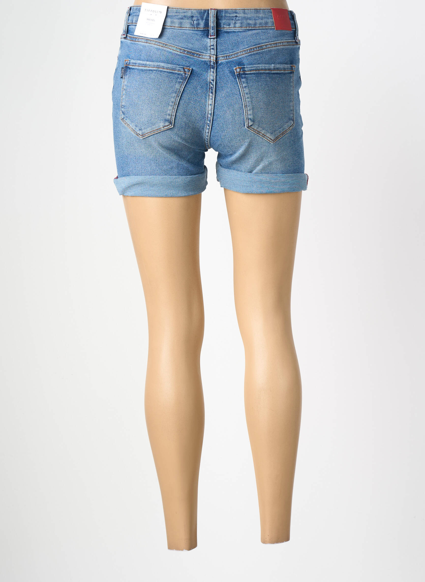 Short tissage denim taille normale bleu TIFFOSI femme