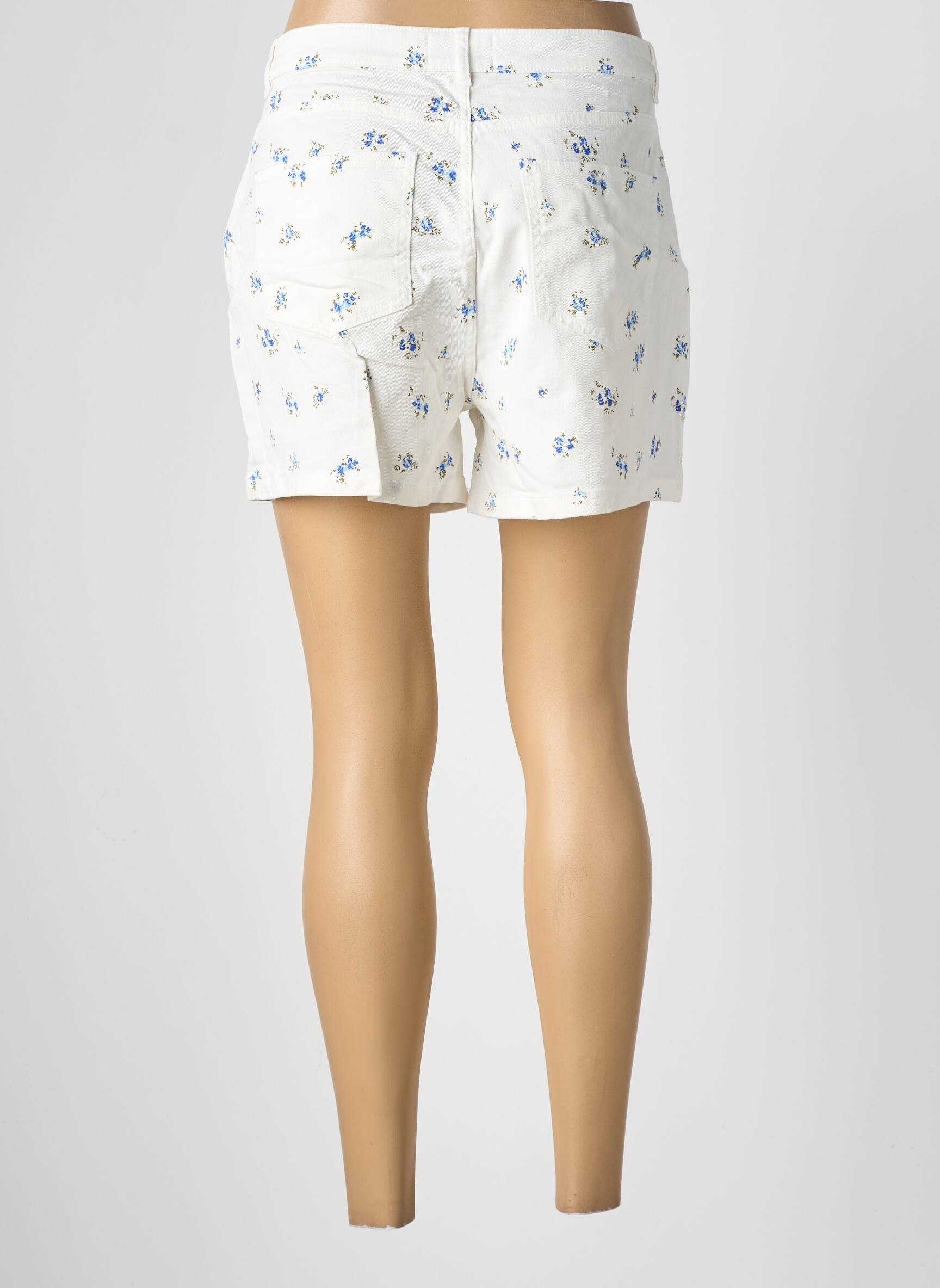 Short fermeture zippée sous rabat boutonné taille normale beige ONLY femme