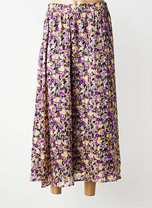 Jupe longue tissage crêpe violet KAFFE femme