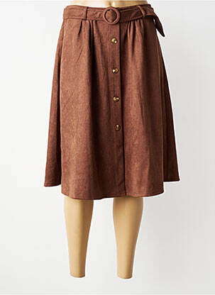 Jupe mi-longue taille normale marron MOLLY BRACKEN femme