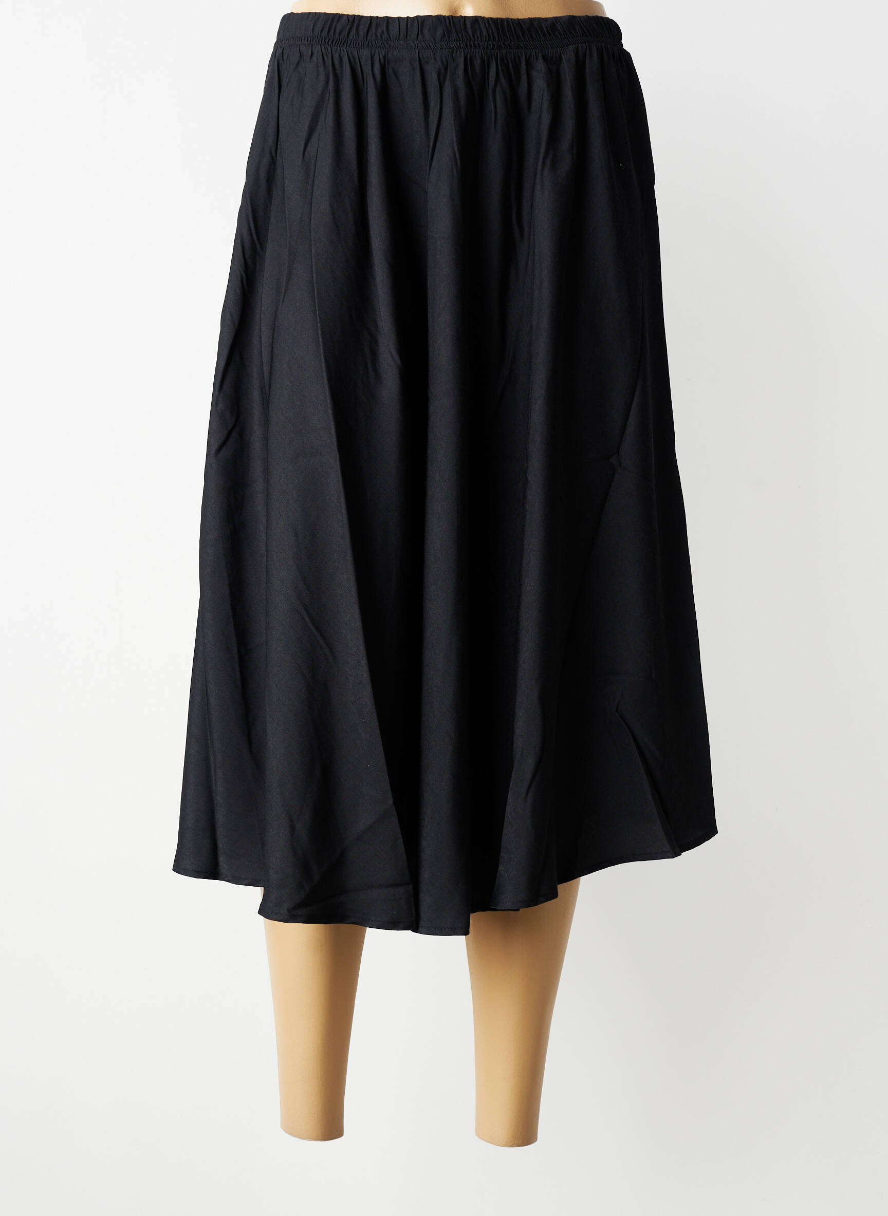 Jupe mi-longue taille normale noir ZHENZI femme
