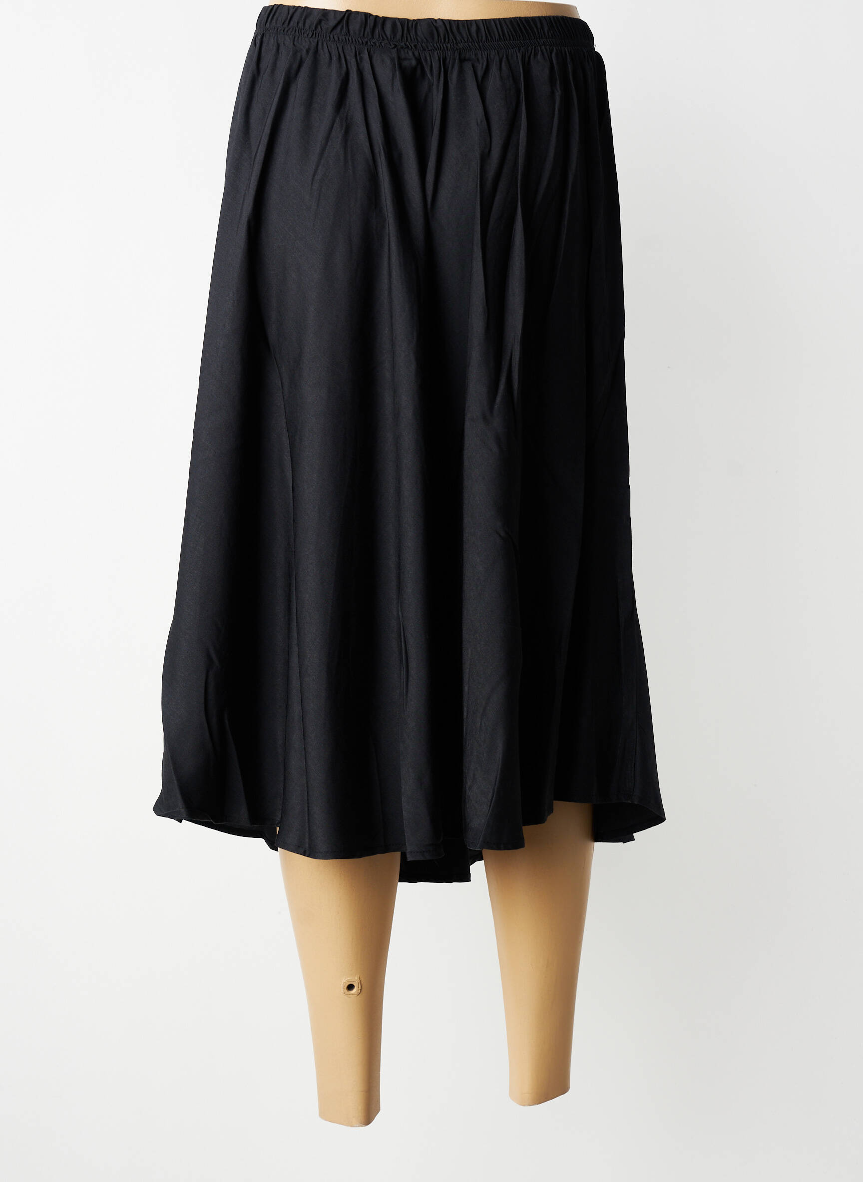 Jupe mi-longue taille normale noir ZHENZI femme