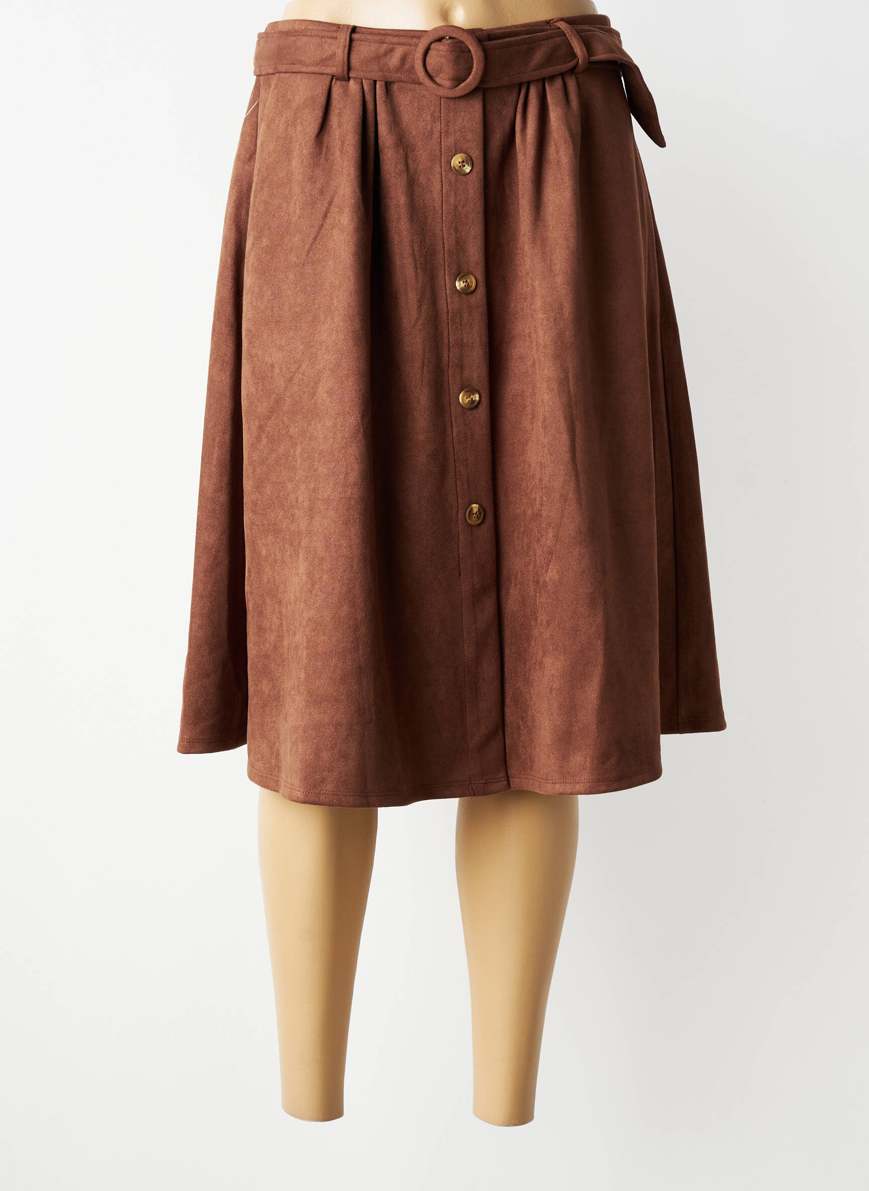 Jupe mi-longue taille normale marron MOLLY BRACKEN femme