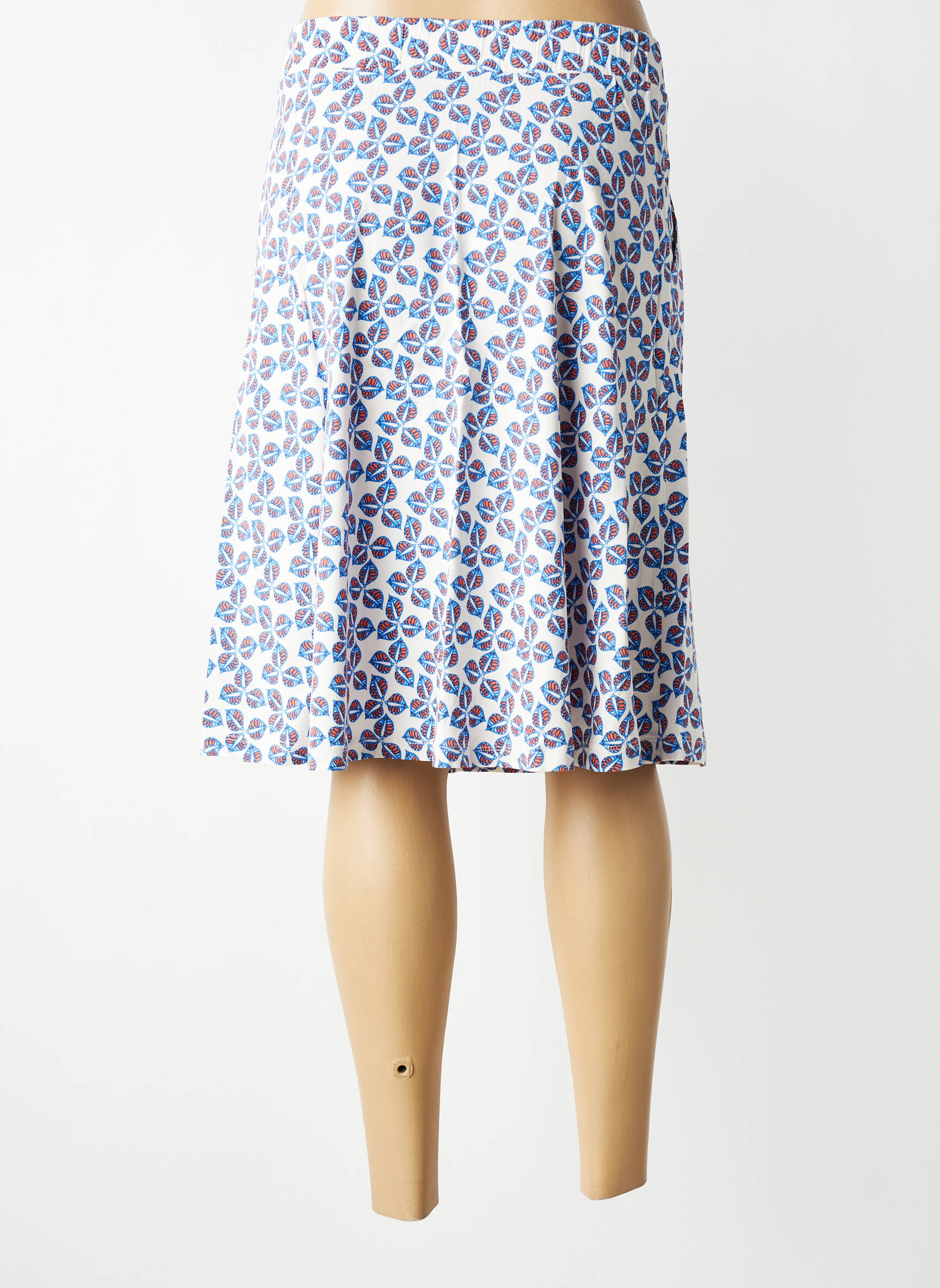 Jupe mi-longue taille normale bleu ZILCH femme