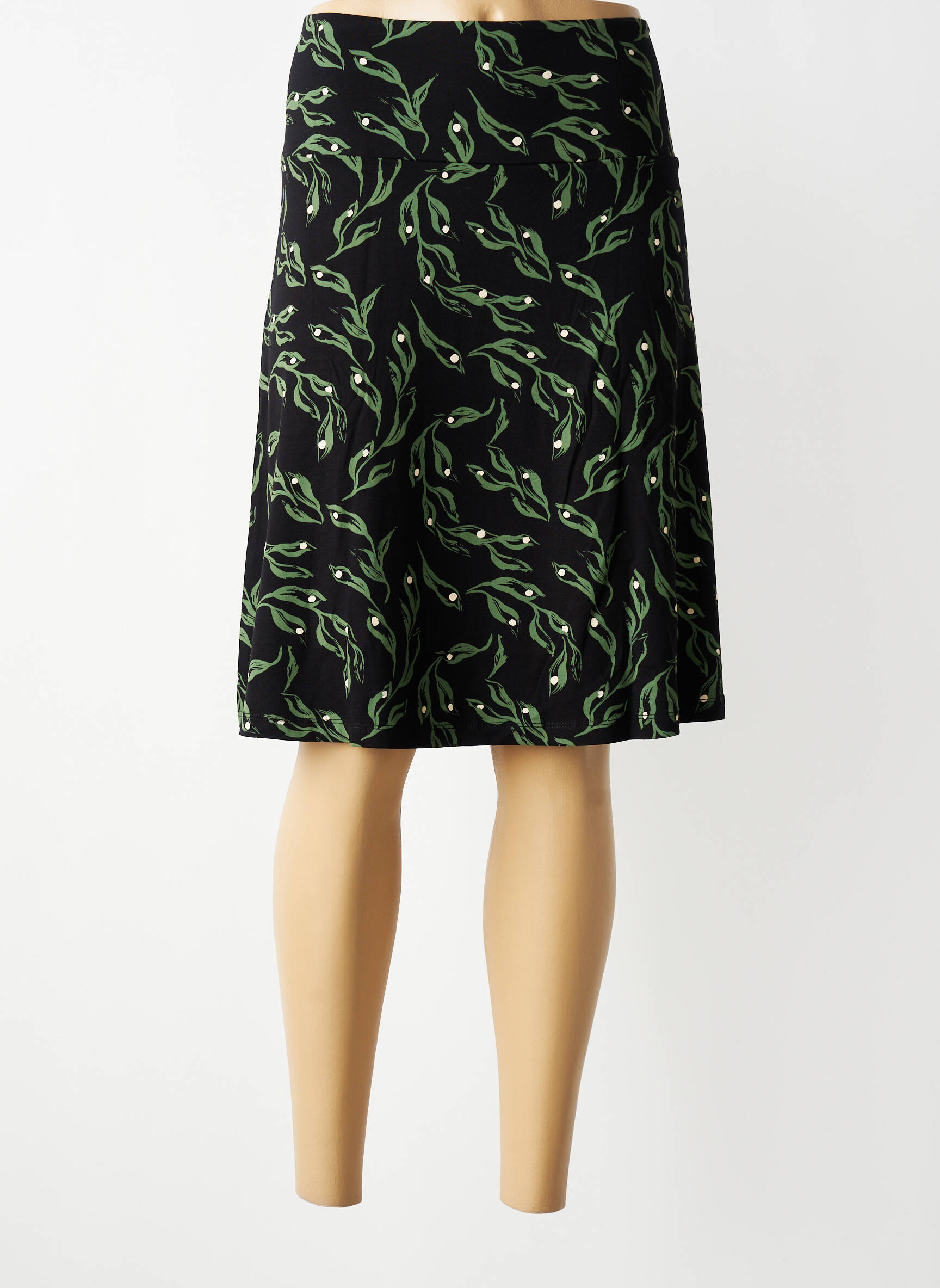 Jupe mi-longue stretch noir ZILCH femme