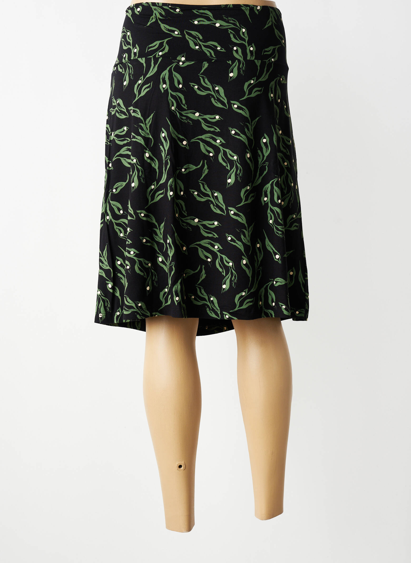 Jupe mi-longue stretch noir ZILCH femme