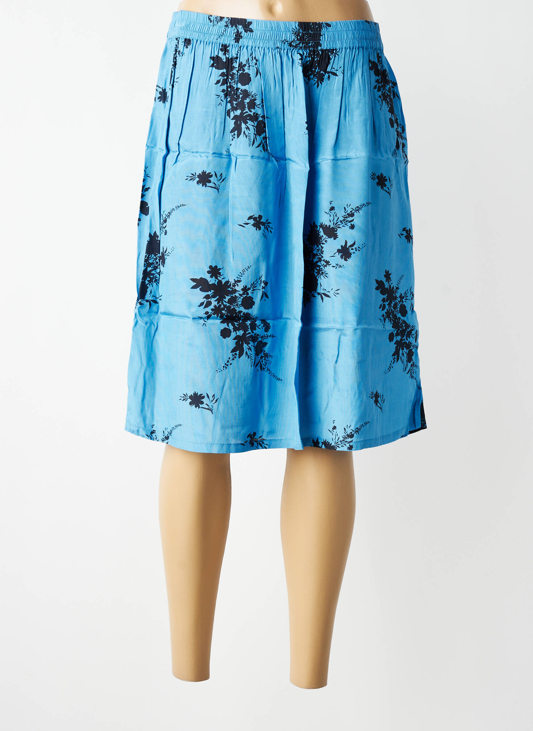 Jupe mi-longue taille normale bleu KAFFE femme