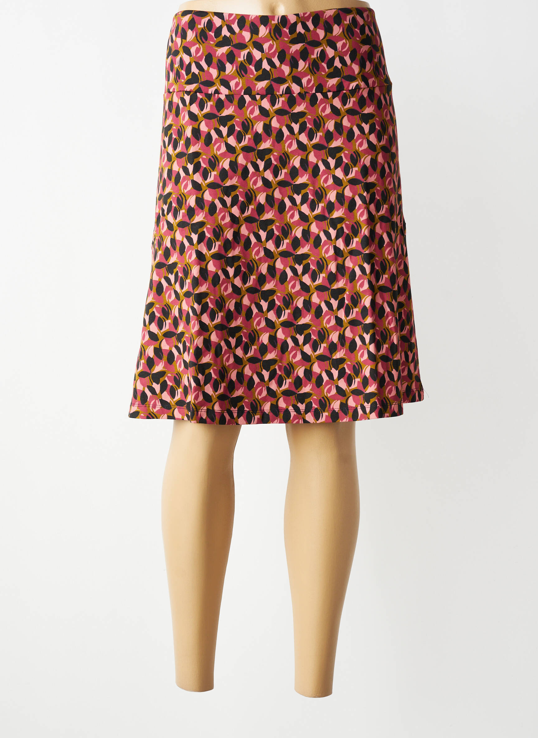 Jupe mi-longue stretch rose ZILCH femme