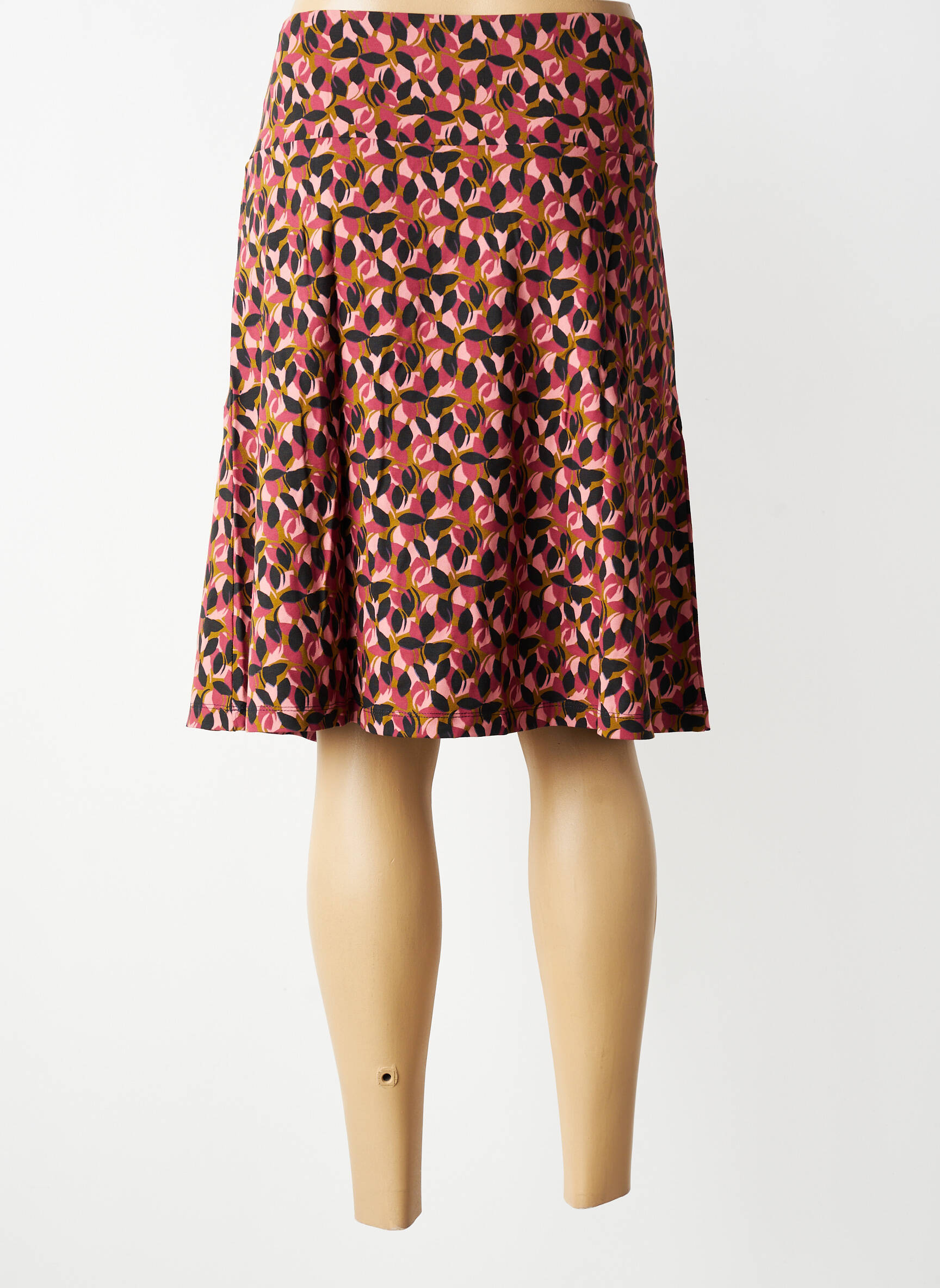 Jupe mi-longue stretch rose ZILCH femme