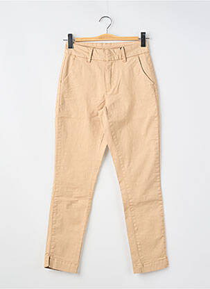 Pantalon slim tissage popeline taille normale beige KAFFE femme
