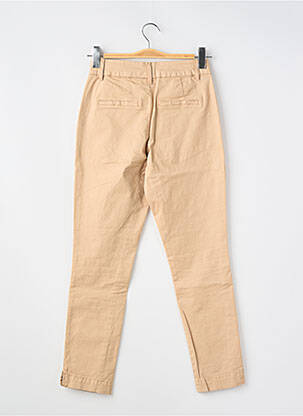 Pantalon slim tissage popeline taille normale beige KAFFE femme