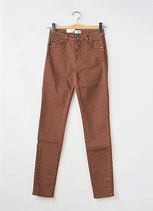 Jeans coupe slim marron C'EST BEAU LA VIE femme
