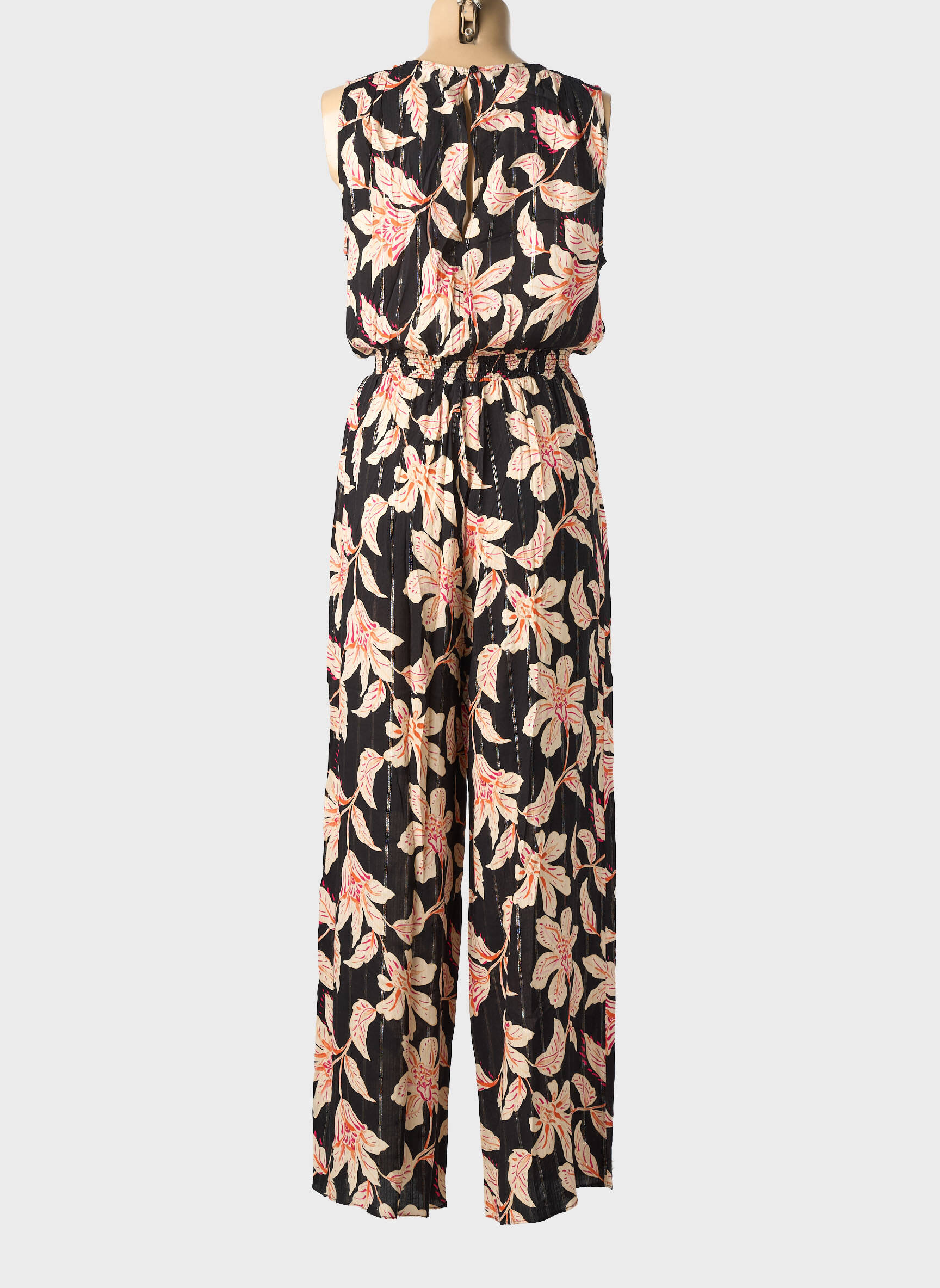 Combi-pantalon fermeture boutonnée au dos sans manche noir LPB LES PETITES BOMBES  femme