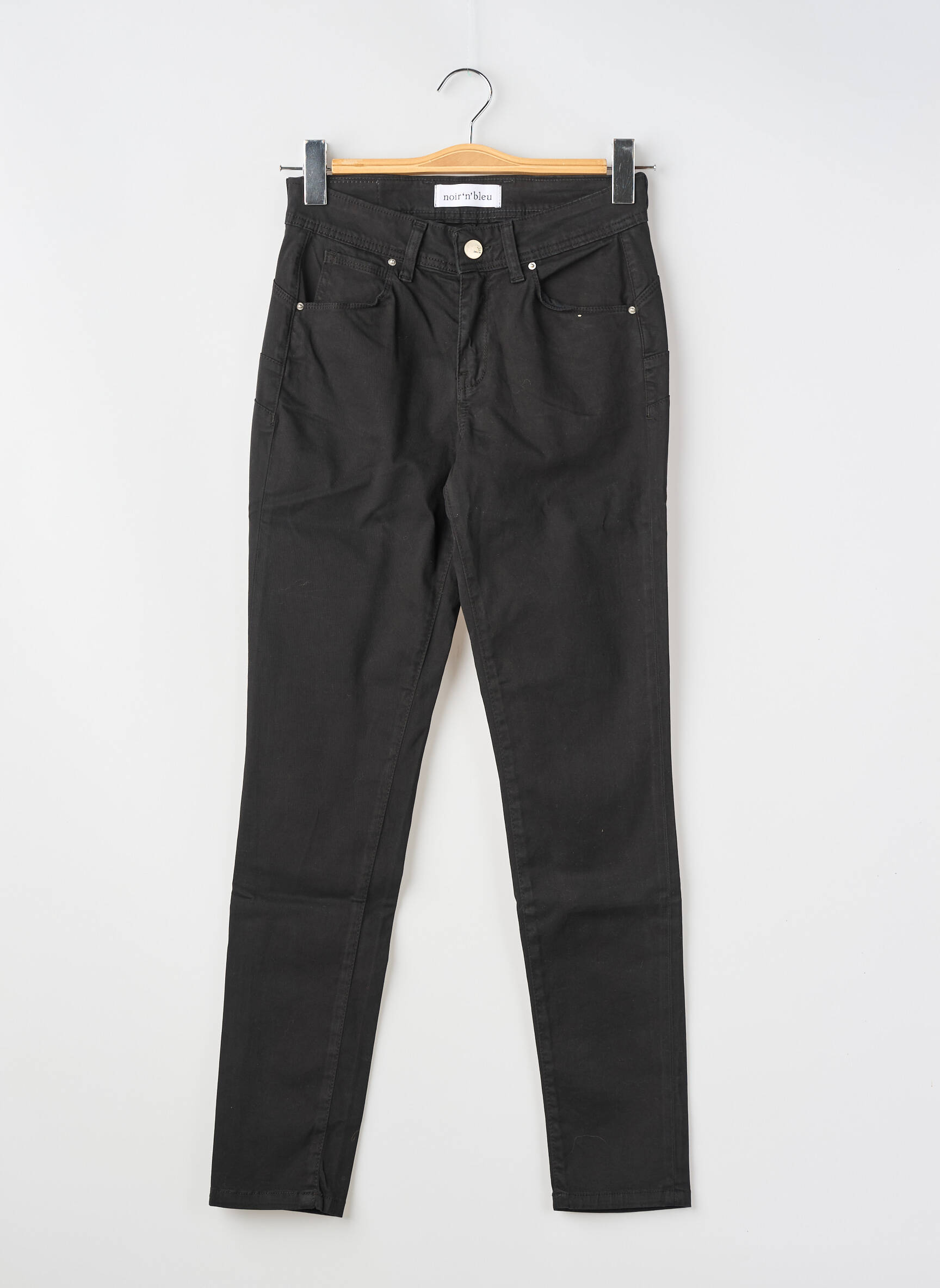 Pantalon slim tissage popeline taille normale noir NOIR'N'BLEU femme