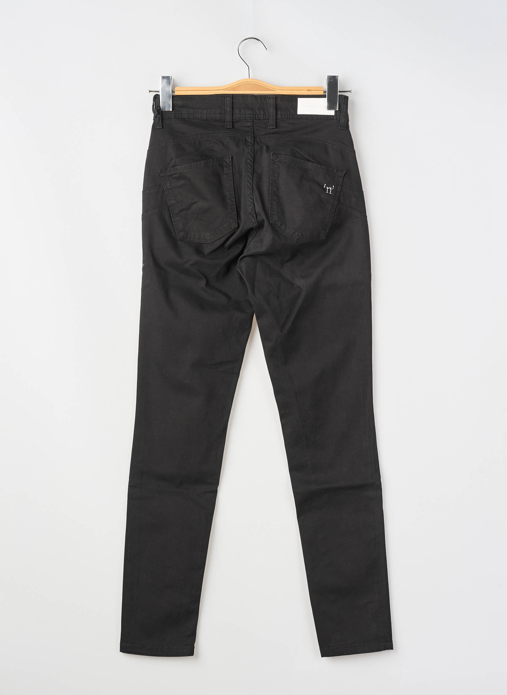 Pantalon slim tissage popeline taille normale noir NOIR'N'BLEU femme