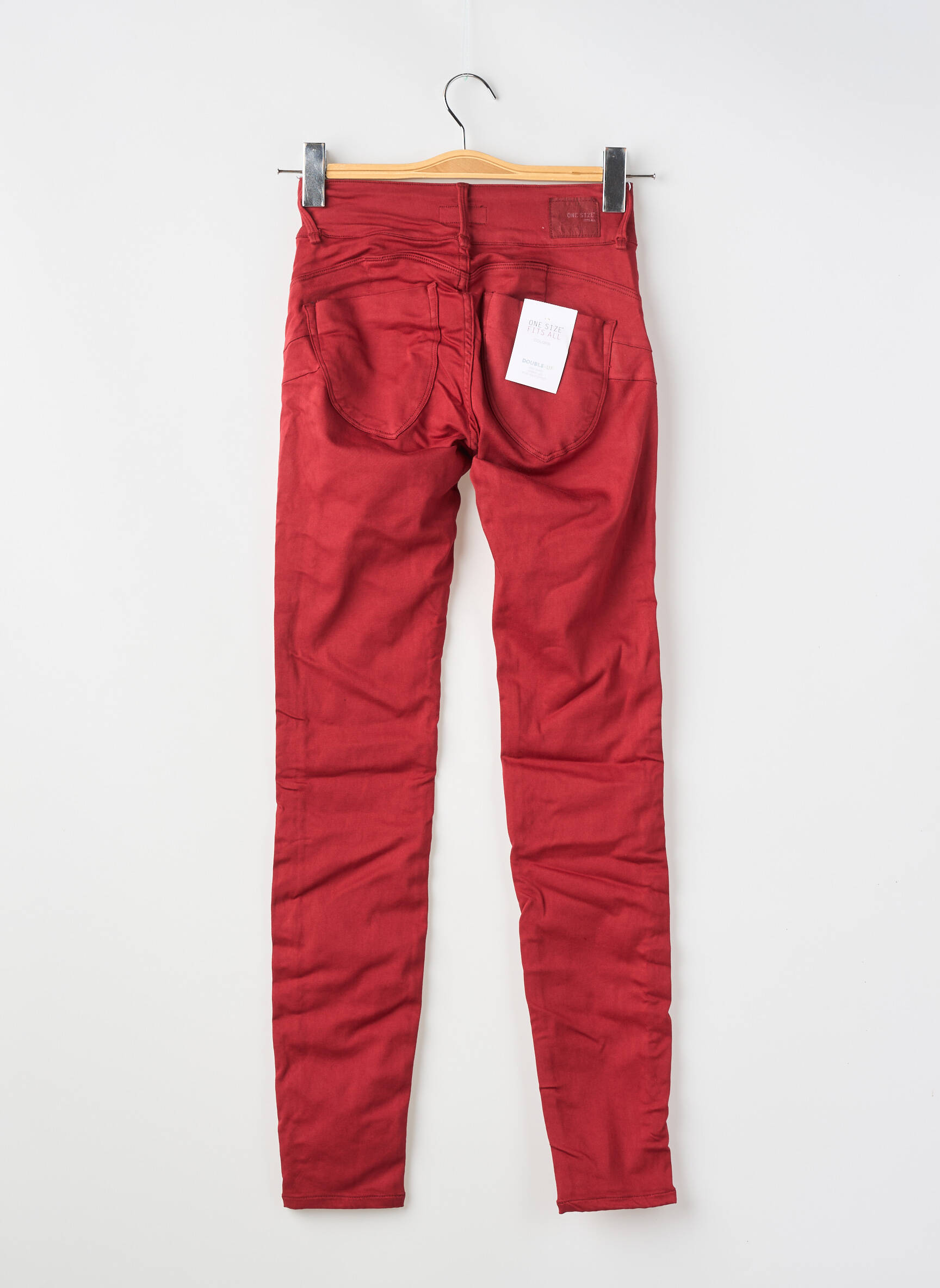 Pantalon slim tissage popeline taille normale rouge ONE SIZE FILTS ALL femme