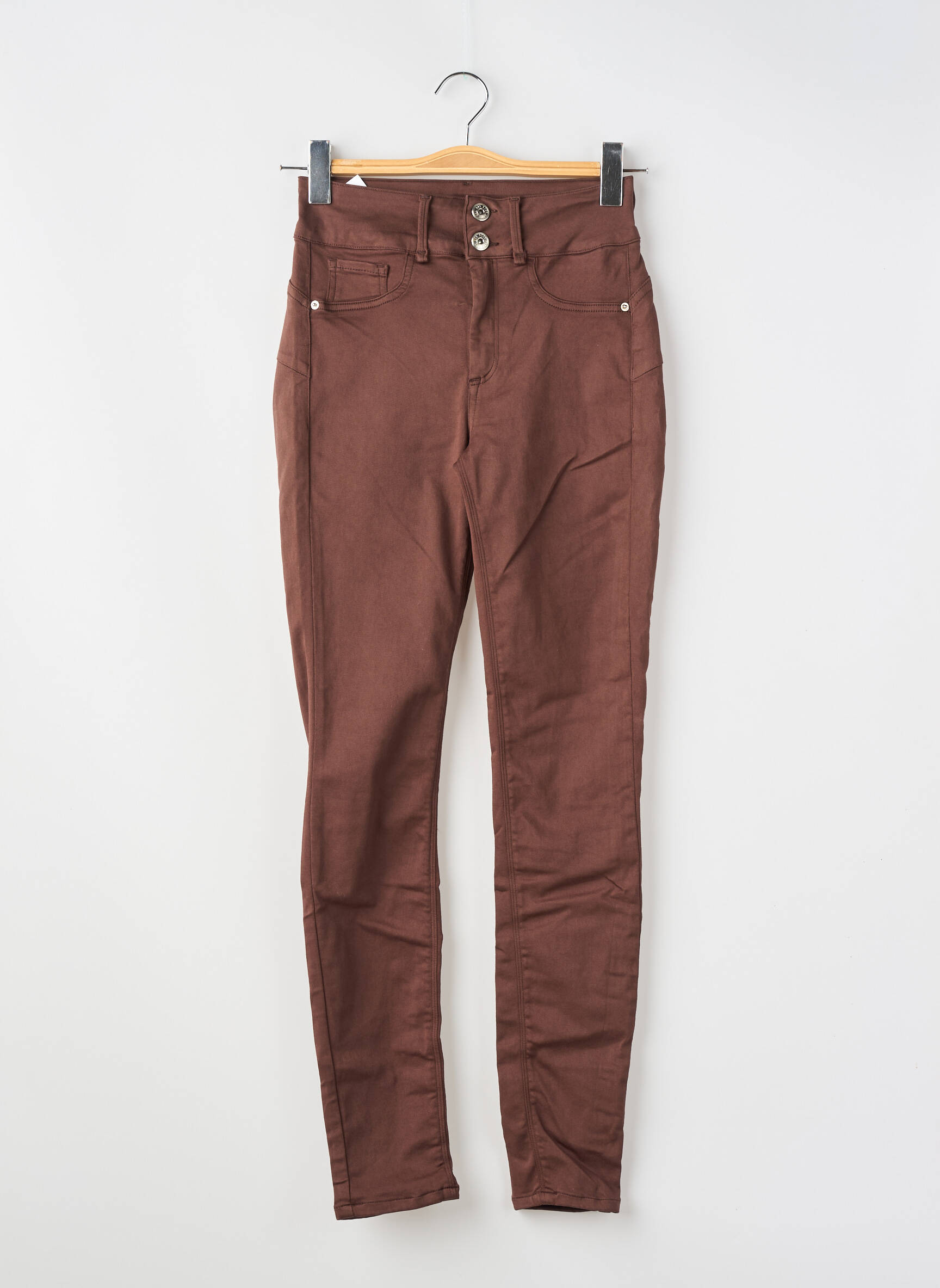 Pantalon slim tissage popeline taille normale marron ONE SIZE FILTS ALL femme
