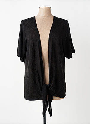 Gilet manches courtes coupe droite noir ZHENZI femme