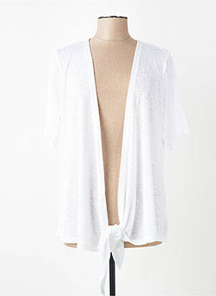 Gilet manches courtes coupe droite blanc ZHENZI femme