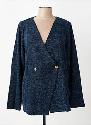 Gilet manches longues stretch bleu ZHENZI femme