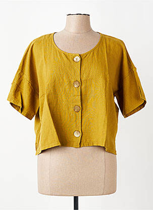 Chemisier manches courtes manches courtes jaune G!OZE femme