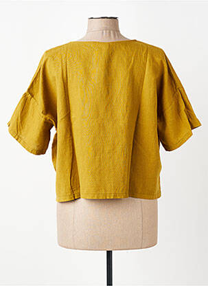 Chemisier manches courtes manches courtes jaune G!OZE femme